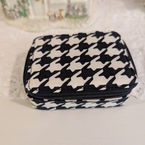 Vera Bradley Black and White Houndstooth Pill Box